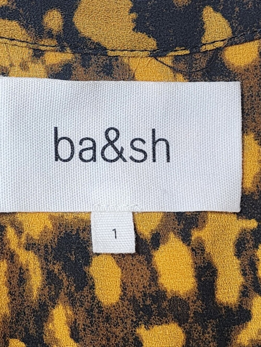 Ba&sh Lisi Pleated Crepe Maxi Shirtdress Saffron Yellow Black Size 1 / US S - Picture 7 of 10
